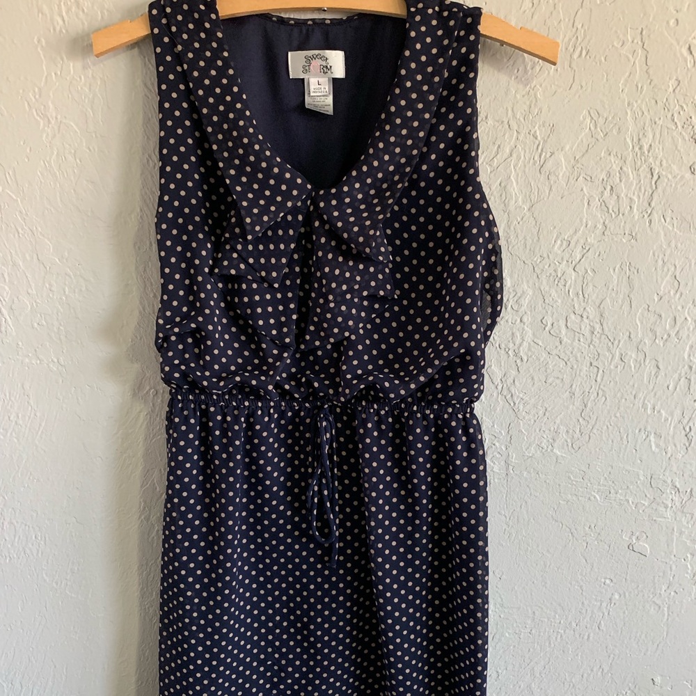 Navy and Tan Juniors Dress